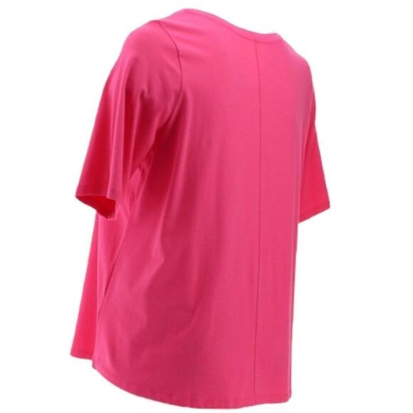 Denim & Co. Essentials Seaming Detail Elbow Sleeve Top - Picture 4 of 5